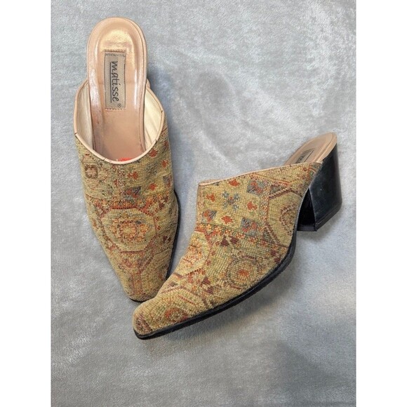 Matisse Tapestry Mules 10 | Boho Slip-On Mule | Vintage-Inspired Woven - Picture 2 of 7